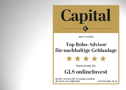 Capital-Auszeichnung: Anlageassistent GLS onlineInvest bester nachhaltigen Robo-Adviser