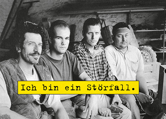 Plakat der Schönauer Bürgerinitiative mit Text "Ich bin ein Störfall".