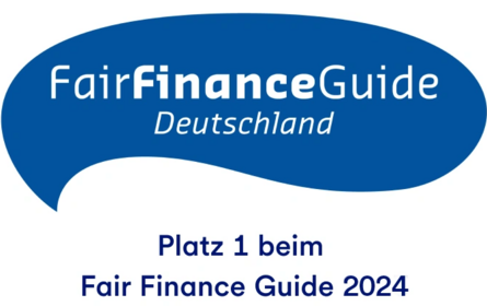 Auszeichnung: Platz 1 für GLS Bank beim Fair Finance Guide  2024