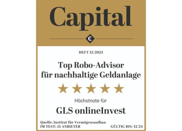 Capital-Auszeichnung: GLS onlineInvest ist Top Robo Advisor 12/24