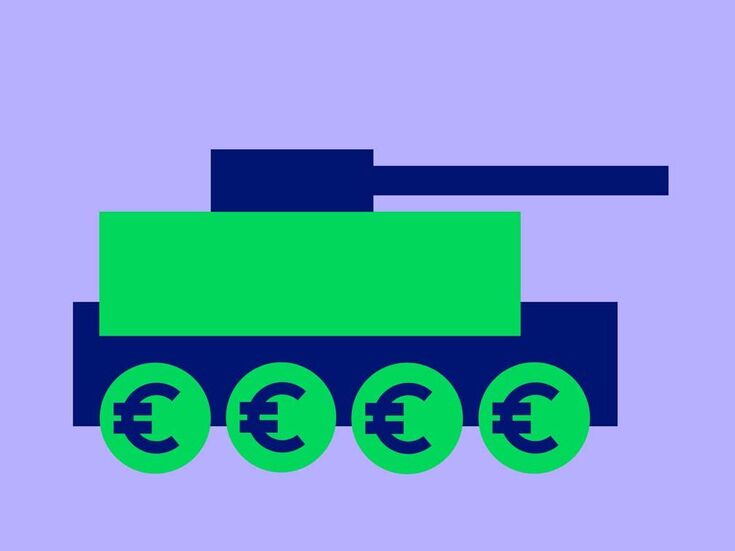 Illustration eines Panzers auf Rädern aus Euro